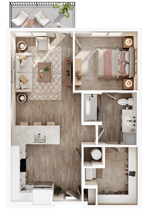 a1 floor plan of a home with a bedroom and a living room